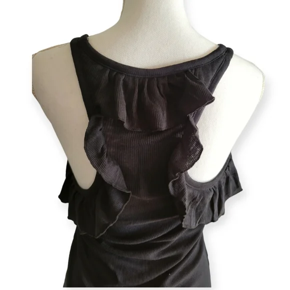 Chaser Black Rib Ruffle Back Racer Tank - Picture 4 of 6